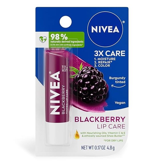 5 Best Nivea Lip Balm Sticks That Rescue Chapped Lips Fast 4 NIVEA Blackberry Tinted Lip Balm with Shea Butter