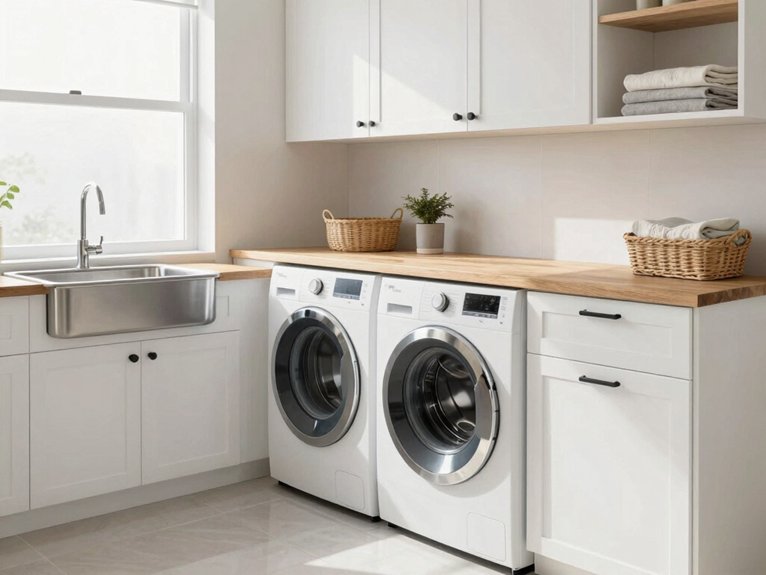 calm minimalist laundry design