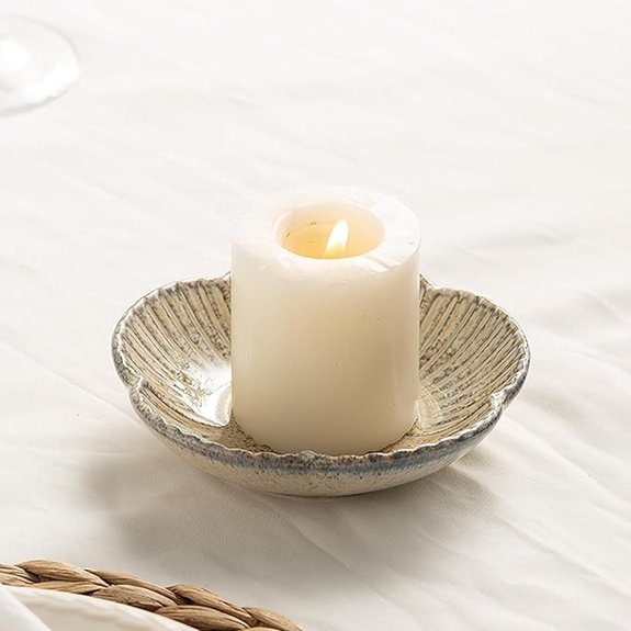 Ceramic Pillar Candle Holder Plate (Camel)