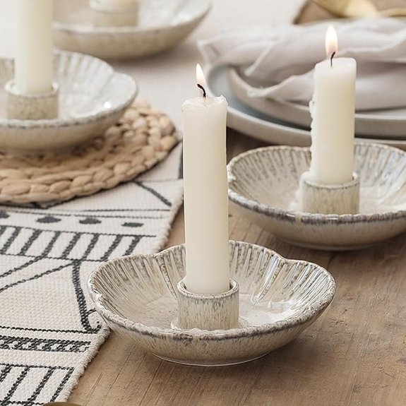 Ceramic Candlestick Holder for Taper Candles - Camel