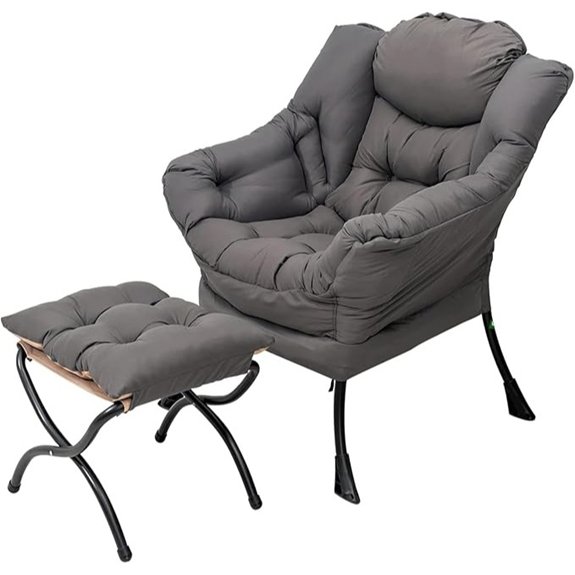 Welnow Lazy Chair with Ottoman and Side Pocket