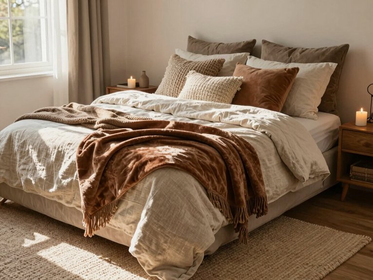 15 Cozy Bedroom Ideas for a Warm and Inviting Space 1 cozy layered textile comfort