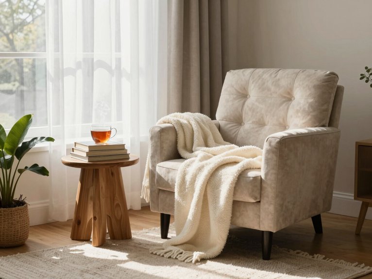 cozy reading nook setup