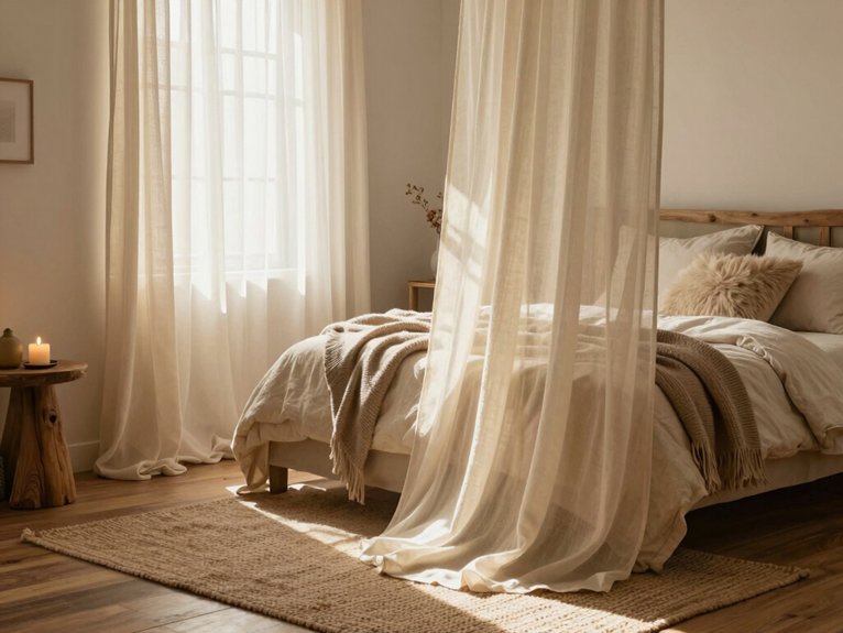 15 Cozy Bedroom Ideas for a Warm and Inviting Space 10 cozy soft curtain styling