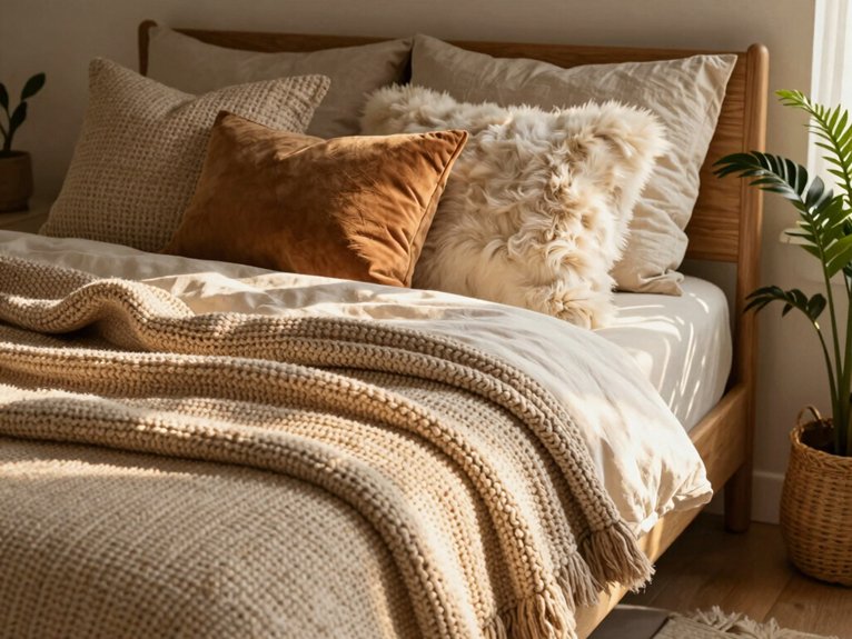15 Cozy Bedroom Ideas for a Warm and Inviting Space 11 cozy textured throw blankets