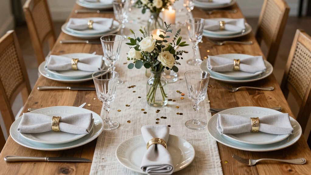 elegant dinner guest settings