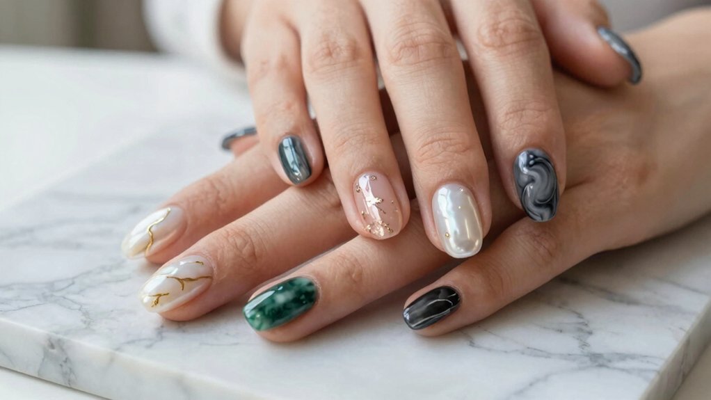 elegant marble nail designs