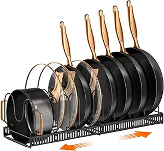10 Kitchen Storage Hacks That Transform Clutter Into Calm 6 MUDEELA Expandable Under-Cabinet Pot and Lid Organizer