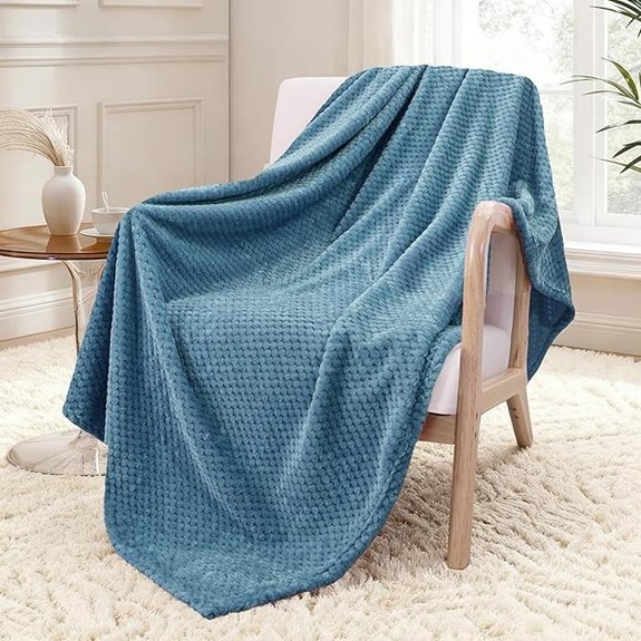10 Best Blue Throw Blanket Picks to Cozy Up Any Sofa 4 Exclusivo Mezcla Extra-Large Waffle Fleece Throw Blanket