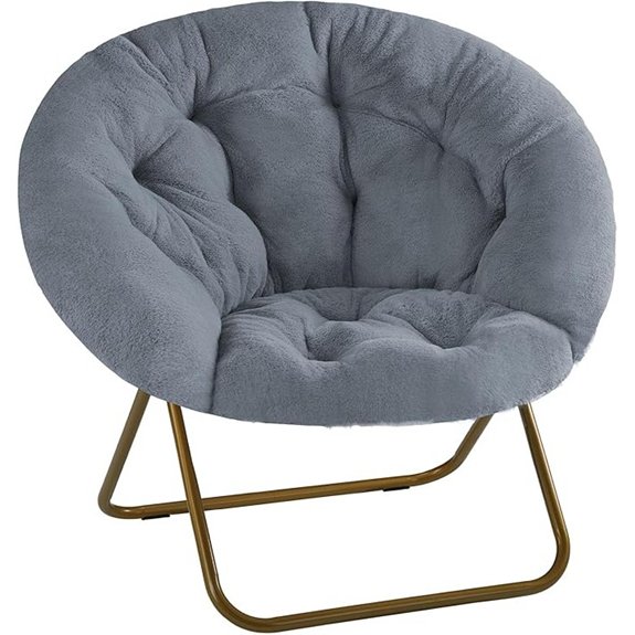 DUMOS Faux Fur XL Saucer Foldable Lounge Chair