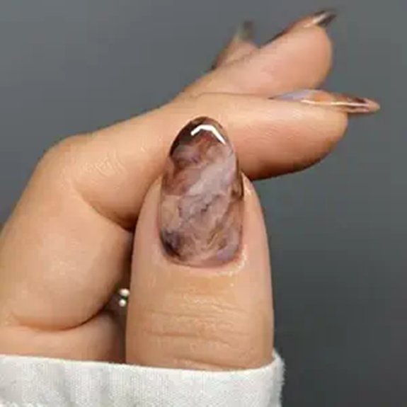 5 Best Marble Nails That Make Every Mani Look Luxe 3 Gray Marble Almond Press-On Nails (24 PCS)