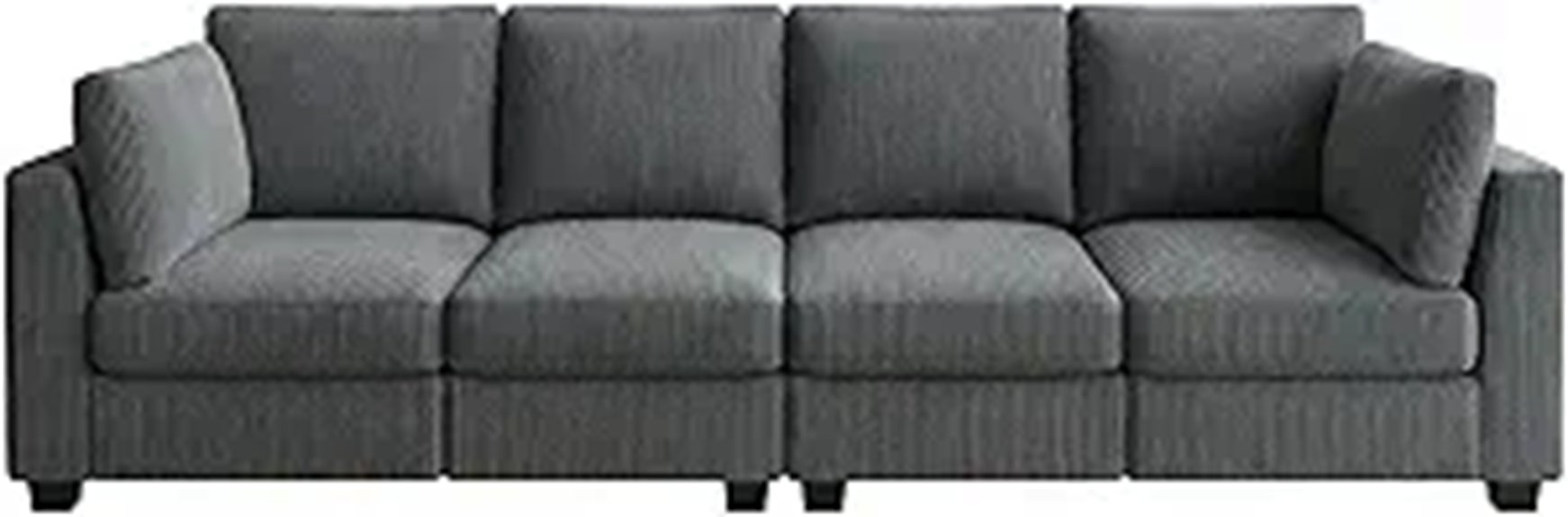 15 Best Sala Set for Small Living Room That Maximize Cozy Style 11 108 Grey Corduroy Modular L-Shaped Sectional Sofa