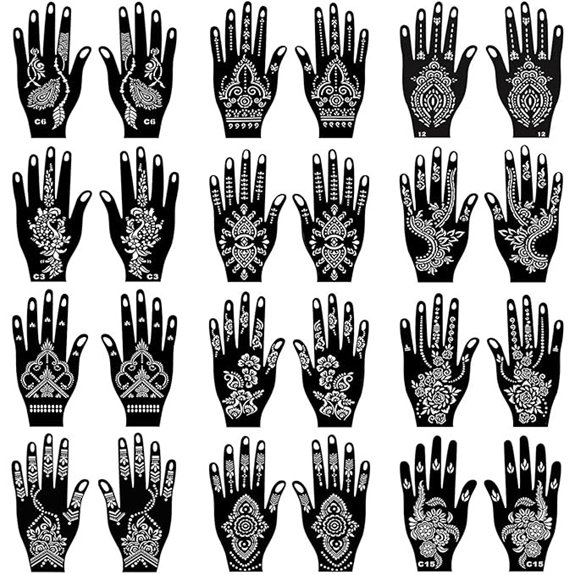 3 Best Modern Mehndi Designs That Elevate Every Occasion 3 Henna Tattoo Stencil Kit (24 Sheets)