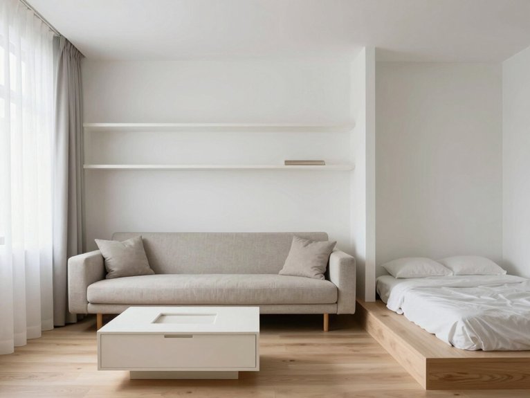 15 Small Apartment Decorating Ideas That Feel Spacious 14 hidden storage maximizes space