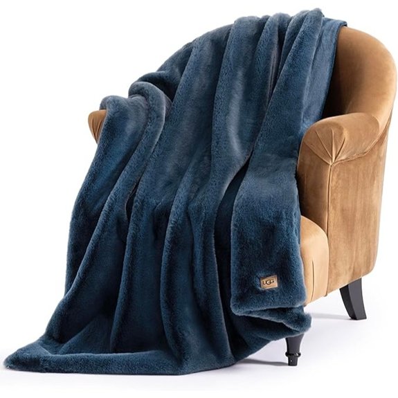 10 Best Blue Throw Blanket Picks to Cozy Up Any Sofa 1 UGG Euphoria Faux Fur Throw Blanket Indigo Blue