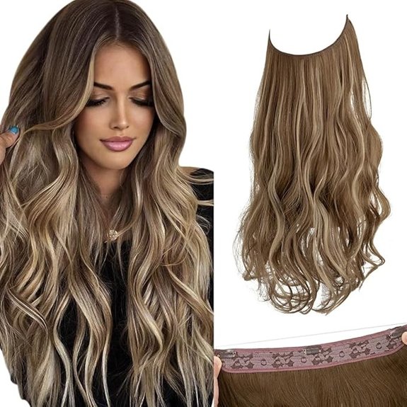 5 Best Hair Extension Options That Look Totally Natural 1 SARLA 18 Invisible Wire Wavy Curly Hair Extensions