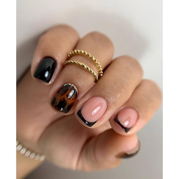 5 Short Nail Designs That Make Manicures Look Effortless 2 Leopard Print Short Square Press-On Nails (24 pcs)