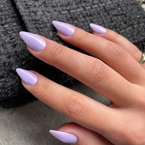 5 Lavender Nails to Try When You Want Subtle, Chic Color 1 Lilac Almond Press-On Nails (48PCS)