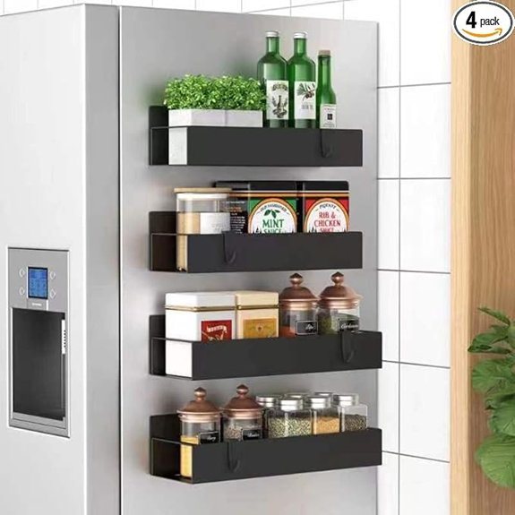 10 Kitchen Storage Hacks That Transform Clutter Into Calm 2 Magnetic Spice Storage Rack 4-Pack for Fridge