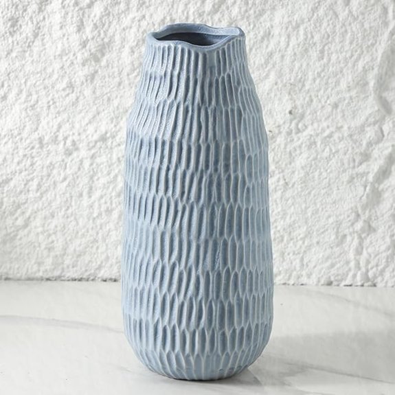 12.6 Matte Blue Handmade Ceramic Vase for Decor