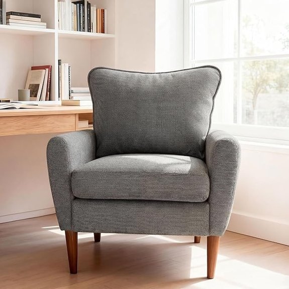 OLIXIS Mid-Century Upholstered Accent Chair with Pillow