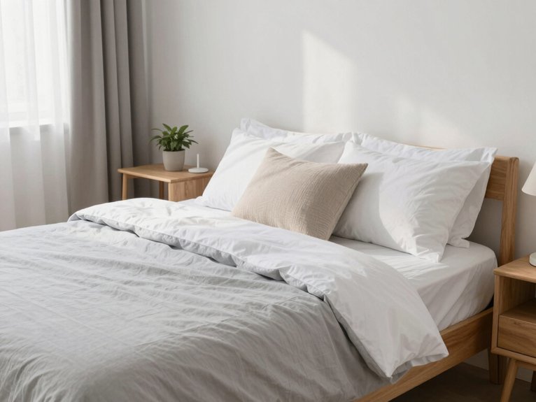 minimalist bedding for spaciousness