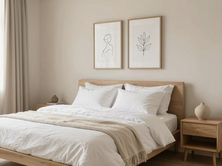15 Master Bedroom Decor Ideas for a Relaxing Retreat 8 minimalist wall art selection