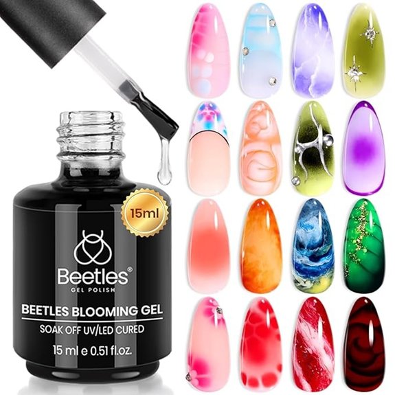5 Best Marble Nails That Make Every Mani Look Luxe 5 Beetles Blooming Gel 15ml for Blossom Nail Art