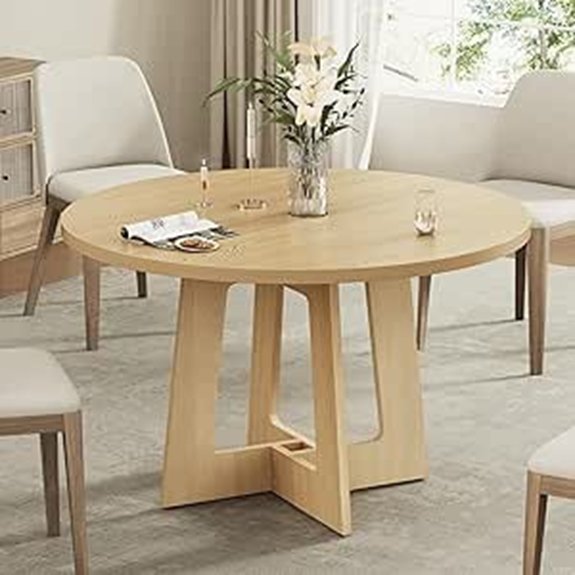 10 Best Oak Dining Table Options That Anchor Every Meal 8 Round Farmhouse Dining Table for 4 (Natural Oak)
