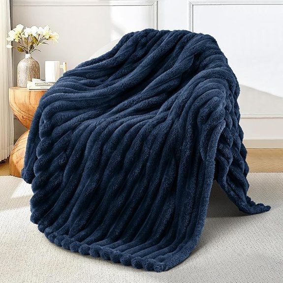 10 Best Blue Throw Blanket Picks to Cozy Up Any Sofa 3 Exclusivo Mezcla Navy Blue Fleece Throw Blanket (50x60)