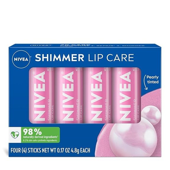 5 Best Nivea Lip Balm Sticks That Rescue Chapped Lips Fast 5 NIVEA Shimmer Lip Care 4-Pack (Shea & Vitamins)