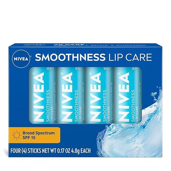 5 Best Nivea Lip Balm Sticks That Rescue Chapped Lips Fast 2 NIVEA Smoothness SPF 15 Lip Balm (Pack of 4)