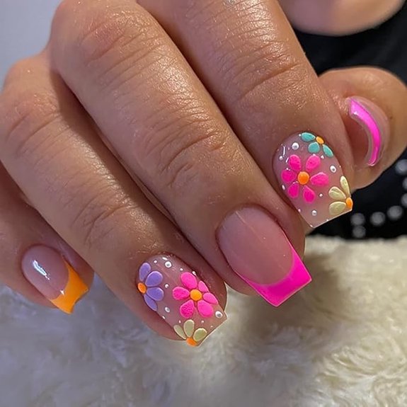 5 Short Nail Designs That Make Manicures Look Effortless 5 French Tip Short Square Nude Pink Press-On Nails