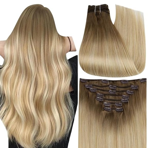 5 Best Hair Extension Options That Look Totally Natural 3 Full Shine Ombre 14 Remy Clip-In Hair Extensions