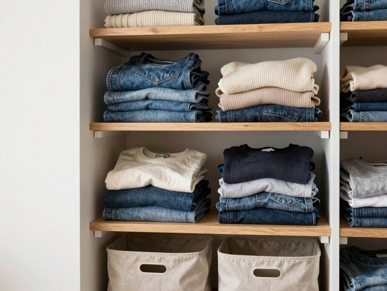 15 Small Closet Organization Ideas That Save Space 14 organized folded item zones