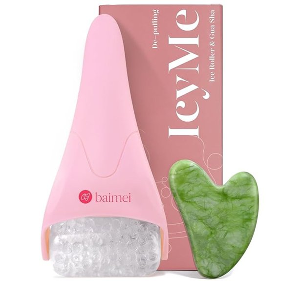 10 Skin Care Essentials Your Routine Actually Needs 2 BAIMEI Ice Face Roller & Gua Sha Set (Pink)