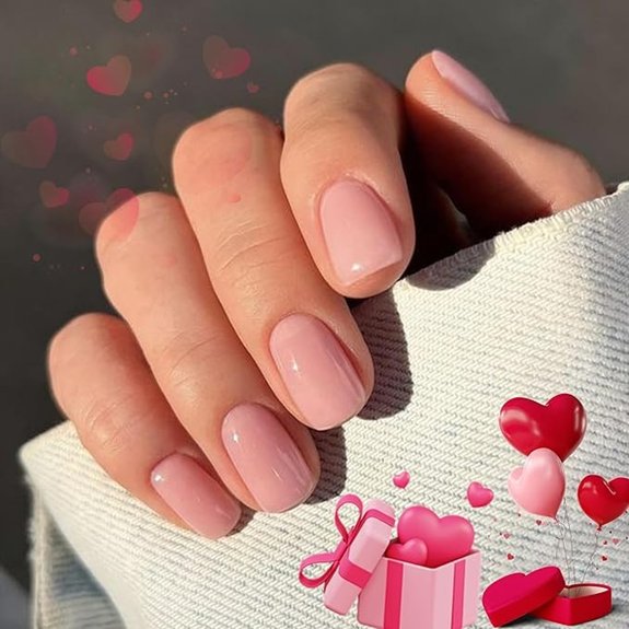 15 Best Light Pink Nails That Give Your Mani a Subtle Glow 13 Modelones Pink Valentine Short Square Press-On Nails