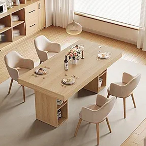 10 Best Oak Dining Table Options That Anchor Every Meal 7 GarveeHome 63 Rectangular Oak Dining Table with Storage