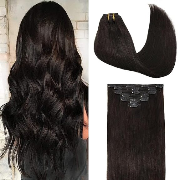 5 Best Hair Extension Options That Look Totally Natural 2 GOO GOO 18 Remy Clip-In Human Hair Extensions