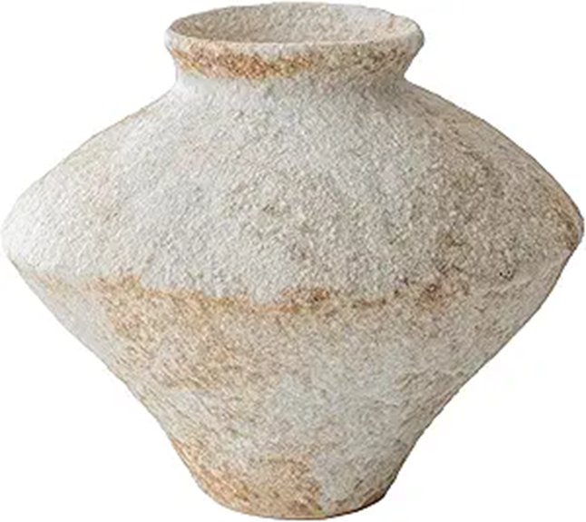 Handmade Rustic White Ceramic Textured Flower Vase