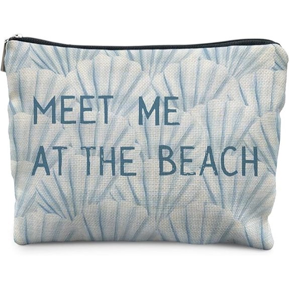 10 Beach Skincare Aesthetic Picks for a Glowy Getaway 6 Blue Coastal Beach Seashell Makeup Bag for Women