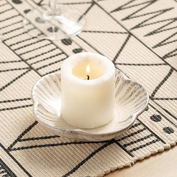 Grey Ceramic Pillar and Tealight Candle Holder