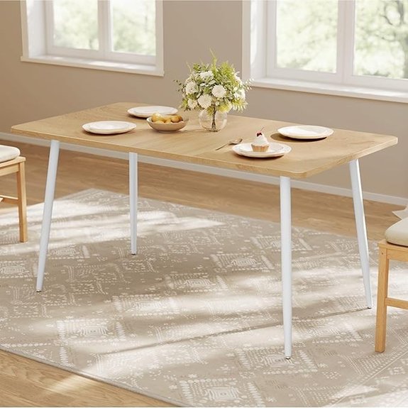 10 Best Oak Dining Table Options That Anchor Every Meal 3 VASAGLE Modern Farmhouse Dining Table for 4–6