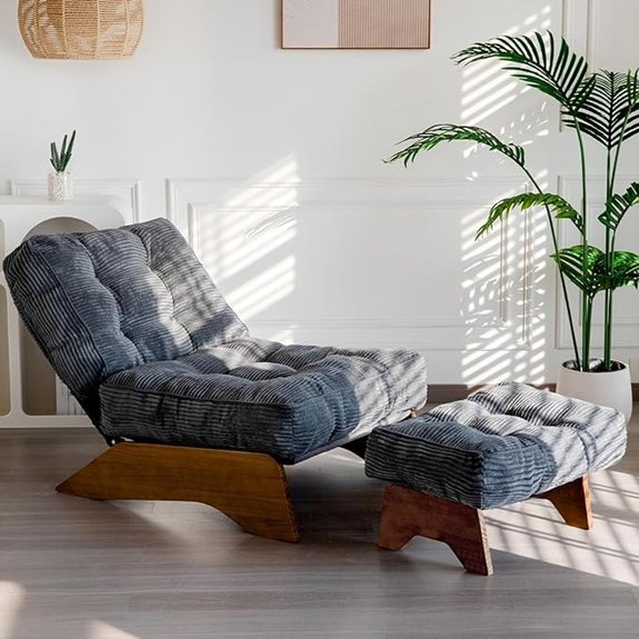 MAXYOYO Tufted Reclining Accent Chair with Ottoman