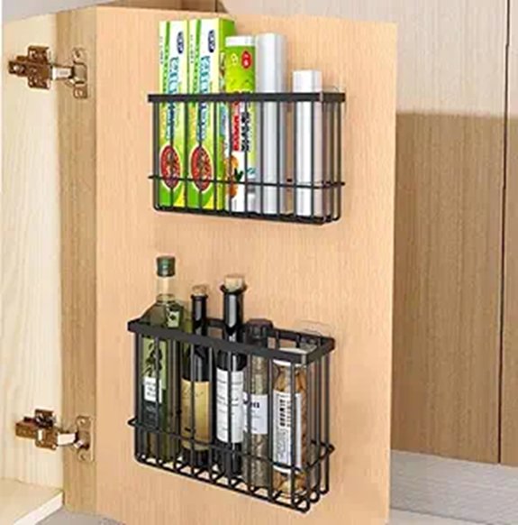 10 Kitchen Storage Hacks That Transform Clutter Into Calm 7 2-Piece Self-Adhesive Wall-Mounted Storage Boxes (Black)