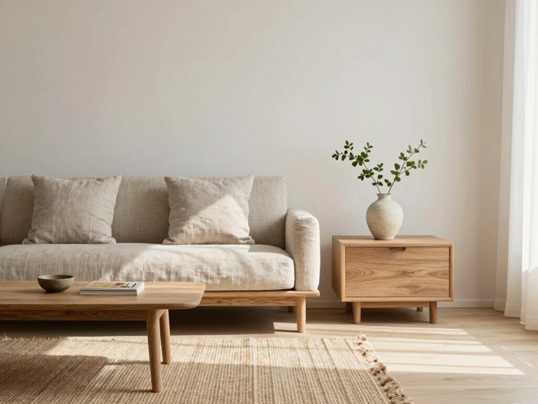 15 Japandi Living Room Ideas With Calm and Balance 14 warm natural texture contrast