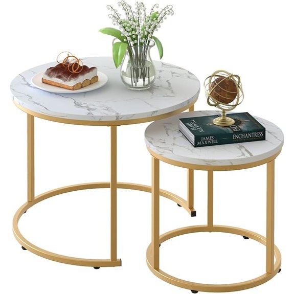 15 Best Sala Set for Small Living Room That Maximize Cozy Style 13 aboxoo White Nesting Coffee Tables Set of 2