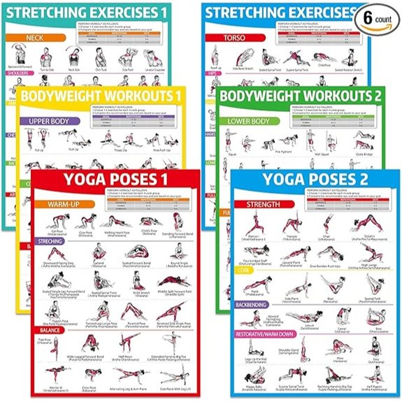5 Best Yoga Poses That Improve Flexibility and Calm Your Mind 3 Yoga Poses & Bodyweight Exercise Poster Set (6PCS)