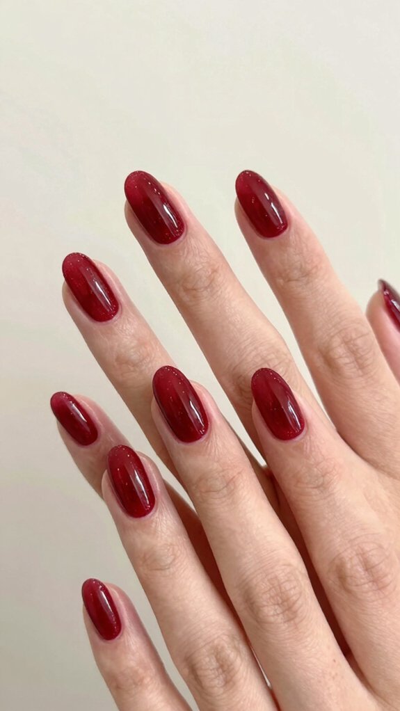12 Red Cat Eye Nail Art Ideas 11 accent red magnetic line