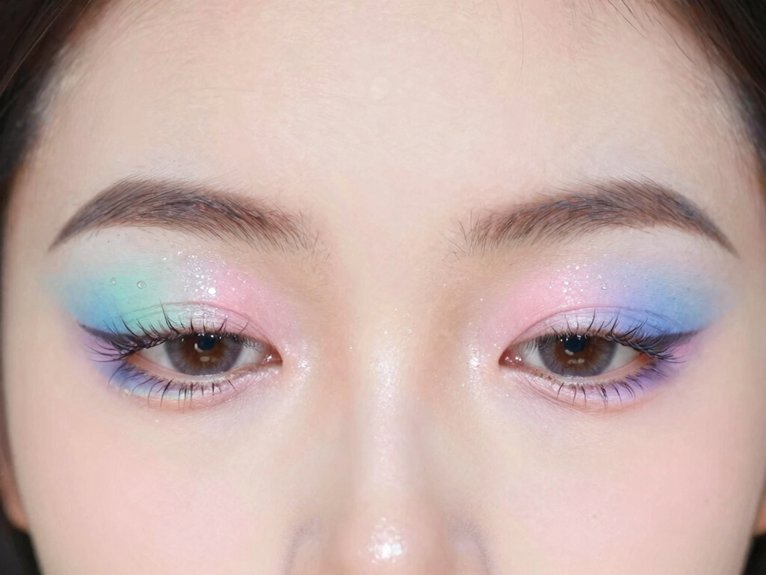 19 Creative Colorful Eye Makeup Looks That Stand Out 6 airy pastel watercolor eyelook